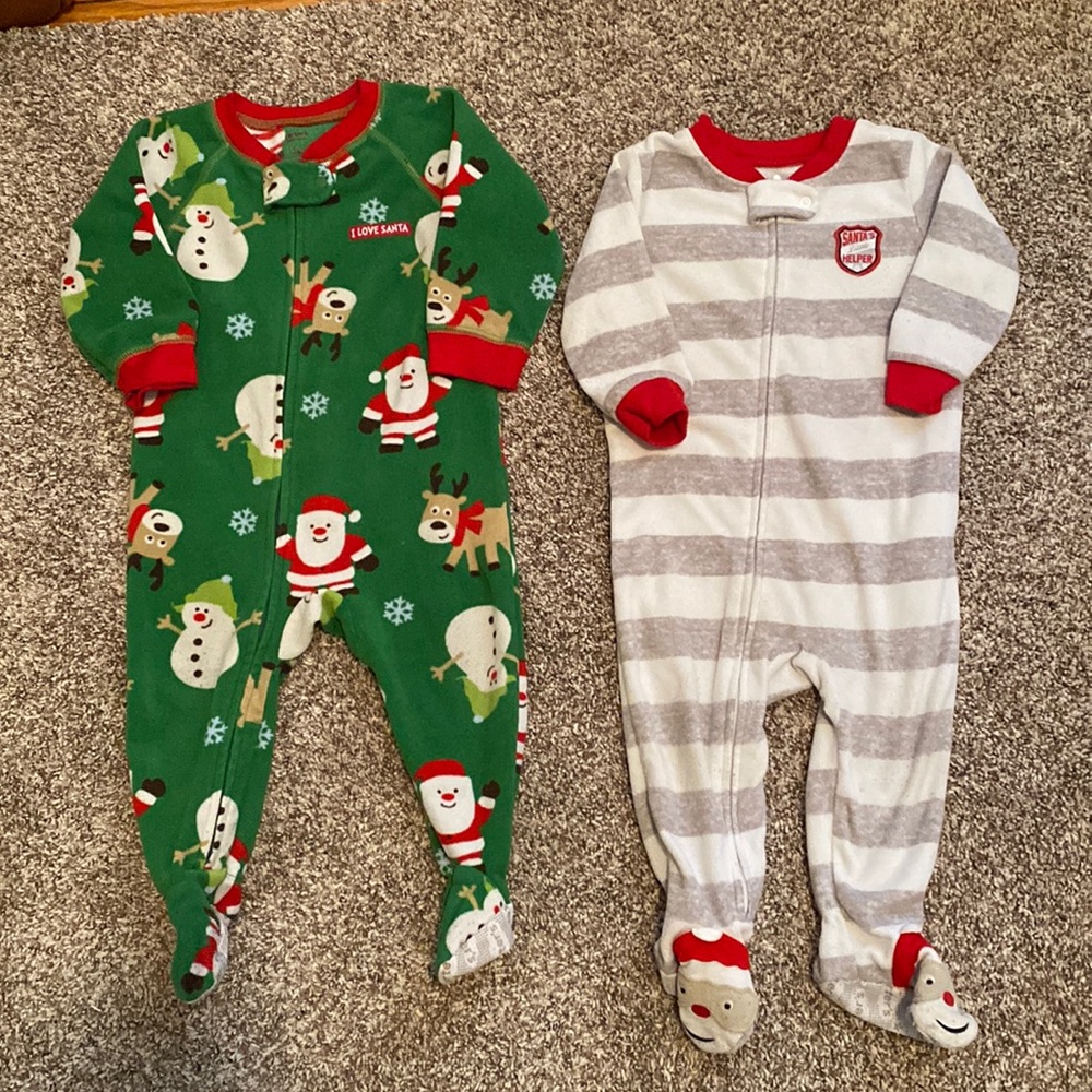 Carters 12 Month Fleece Christmas PJs